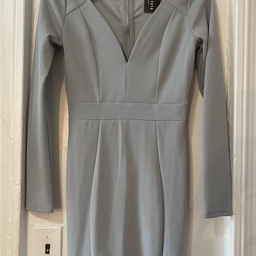 Fashion Nova- Love Games Dress - Grey- Small NWT!!!